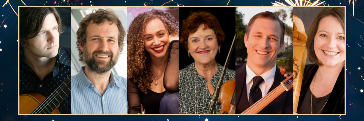 header with headshots of Winter Musicale musicians